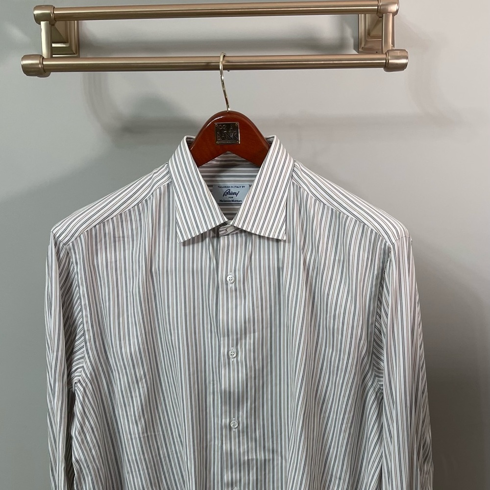 Brioni Button front French cuffs dress shirt L/XL